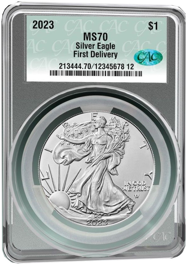 2023 Silver Eagle First Delivery CAC MS70 | LCR Coin