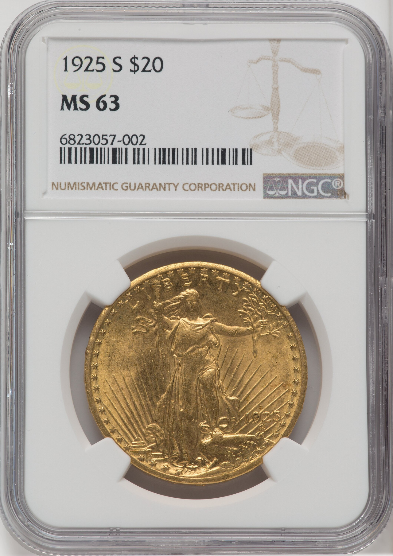 1925-S $20 Saint-Gaudens Double Eagle NGC MS63 - LCR Coin
