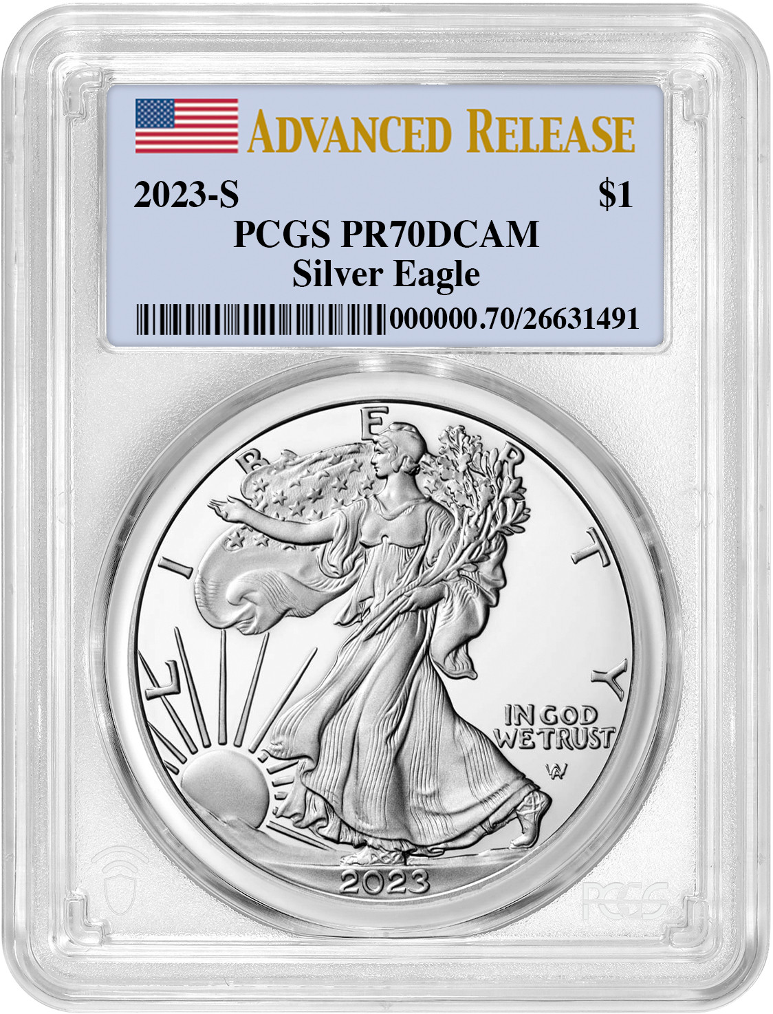 2023-S Proof Silver Eagle Advanced Release PCGS PR70 | LCR Coin