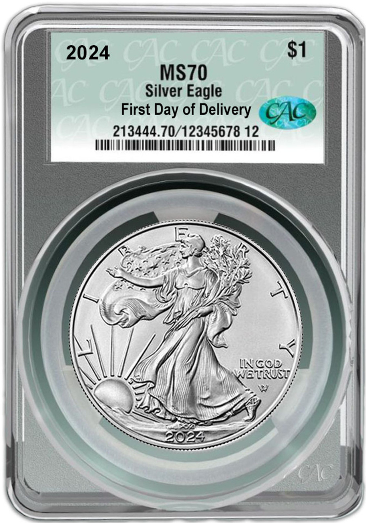 2024 American Silver Eagle CAC MS70 LCR Coin