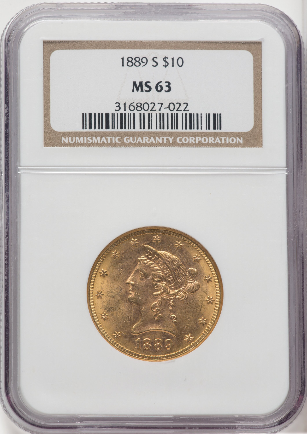1889-S $10 Liberty Eagle NGC MS63 - LCR Coin