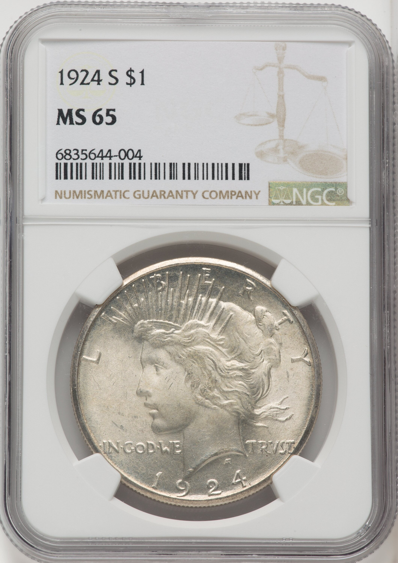 1924-S $1 Peace Dollar NGC MS65 - LCR Coin