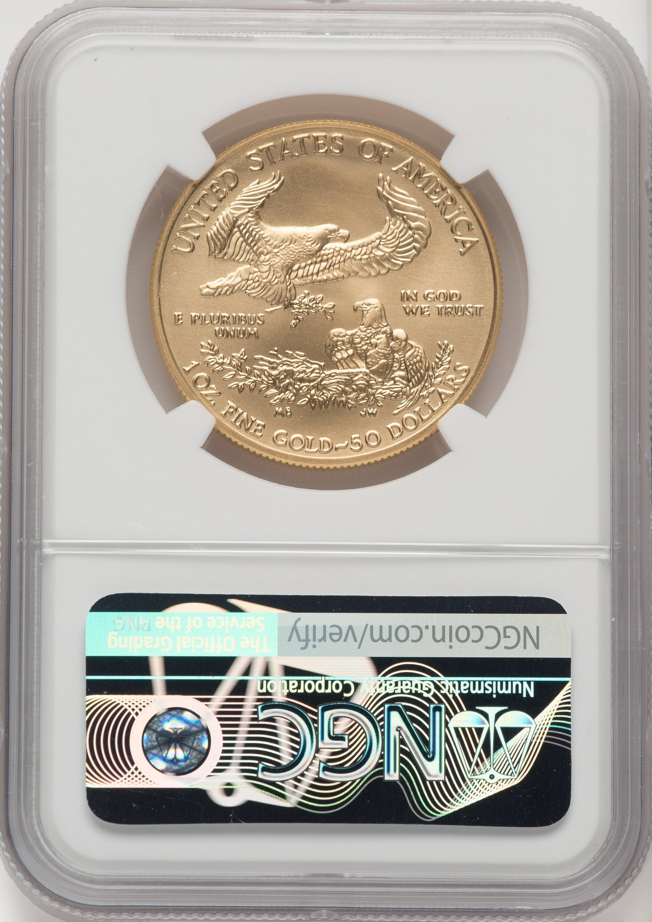 2018-W G$50 One Ounce Burnished Gold Eagle First Day of Issue Mike