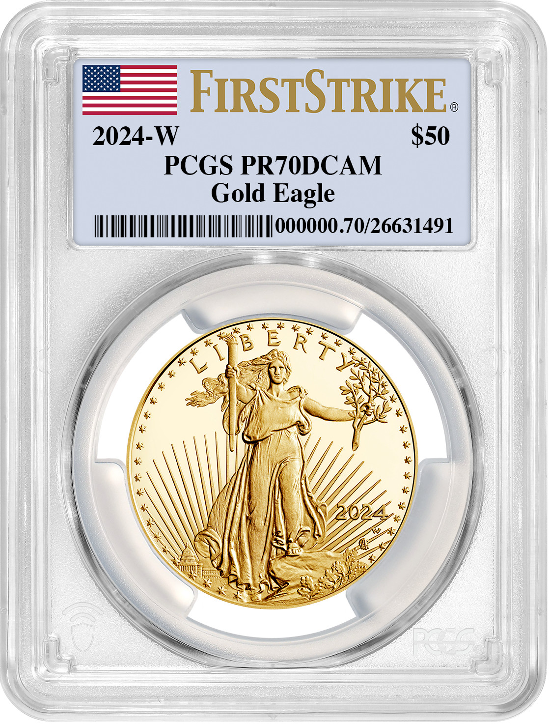 2024 W 1 oz Gold Eagle First Strike PCGS PF70 | LCR Coin