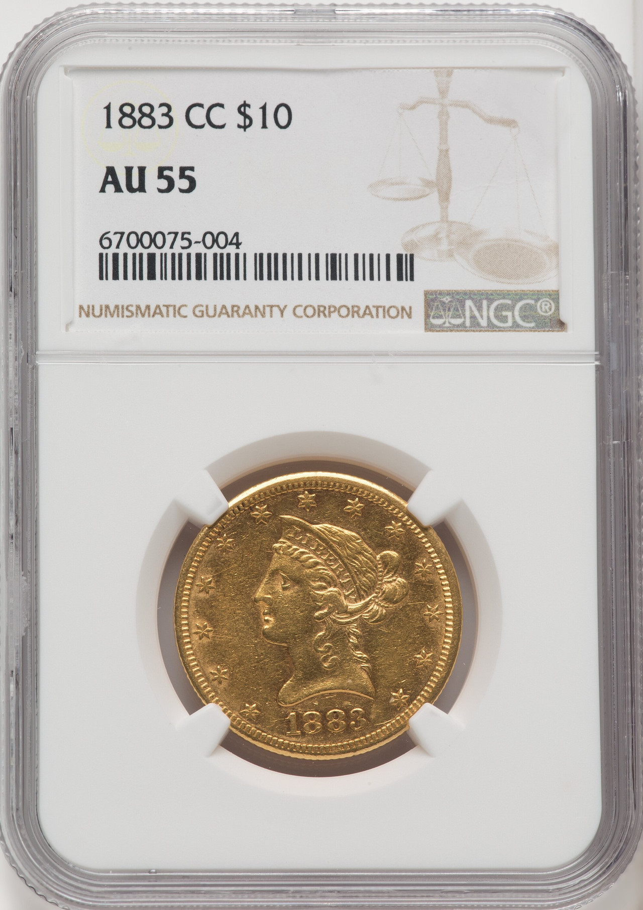 1893年 リバティヘッド金貨 AU 55 NGC認証 アンティークコイン