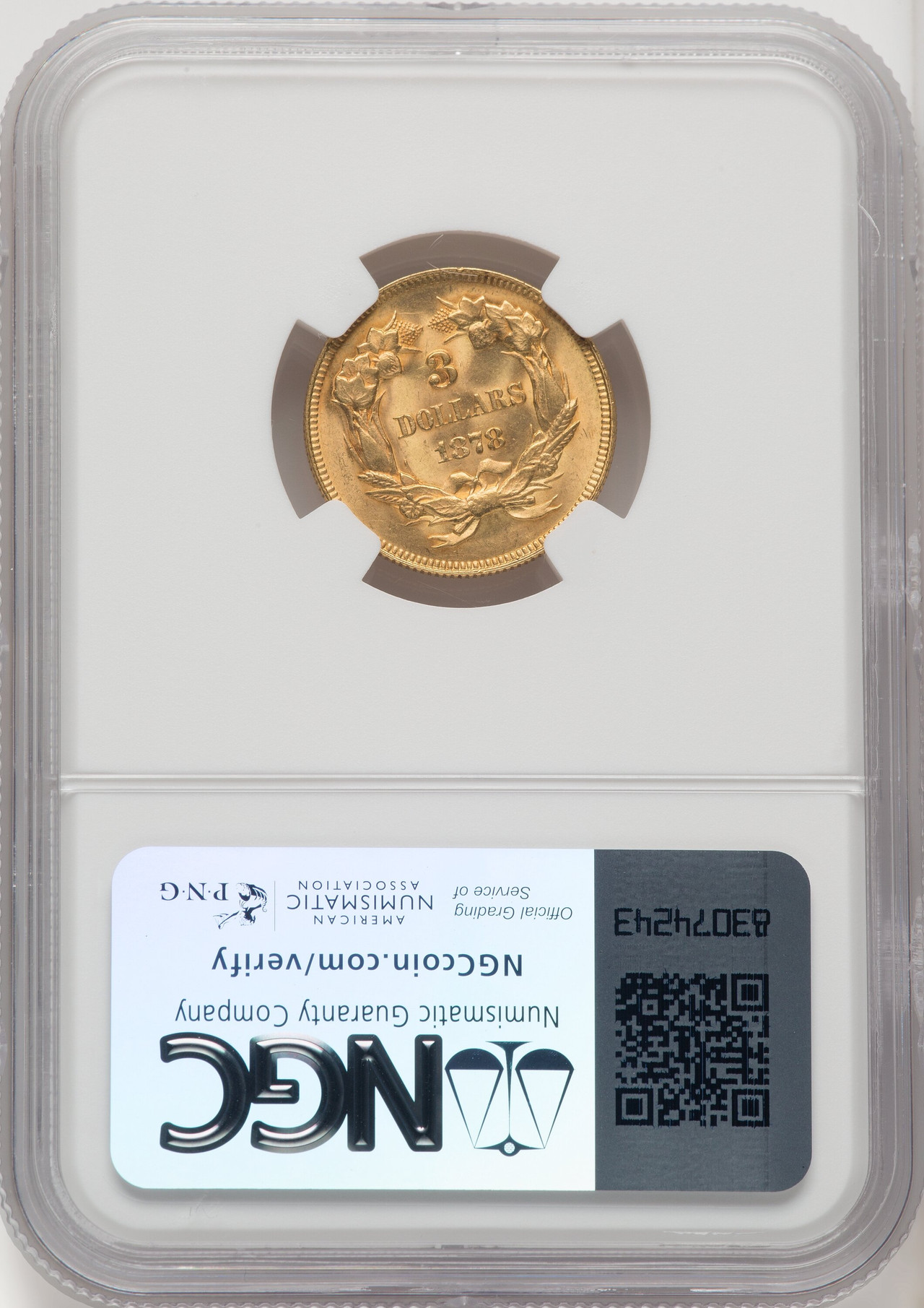1878 $3 Three Dollar Gold Pieces NGC MS65 (770218040) - LCR Coin