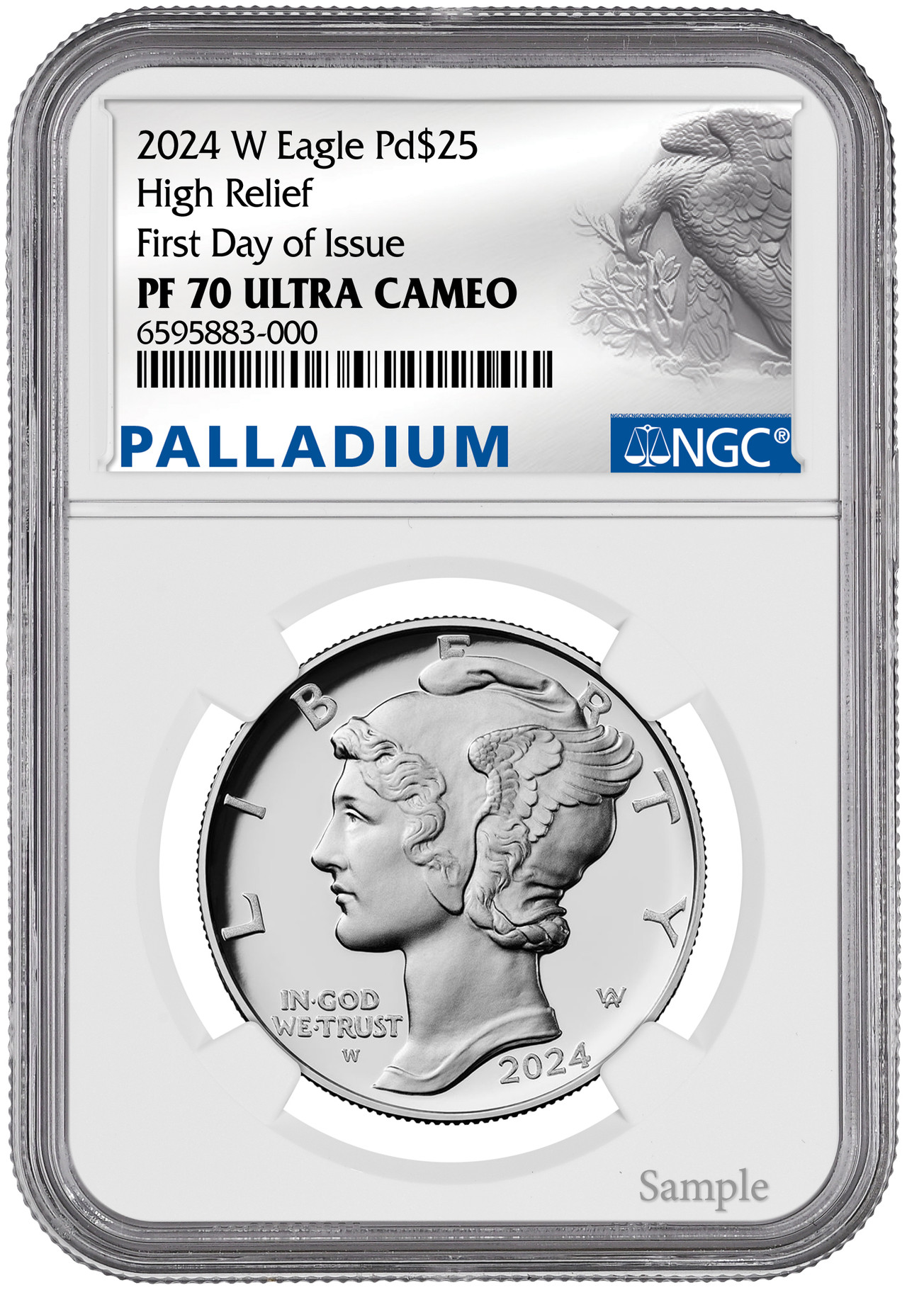 2024-W $25 Palladium High Relief FDI NGC PF70 Ultra Cameo | LCR Coin