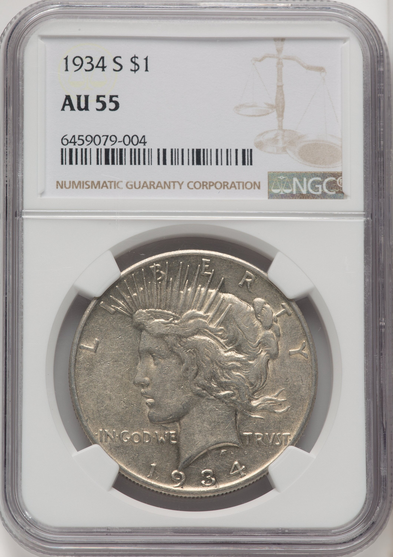 1934-S Peace Dollar NGC AU55 - LCR Coin