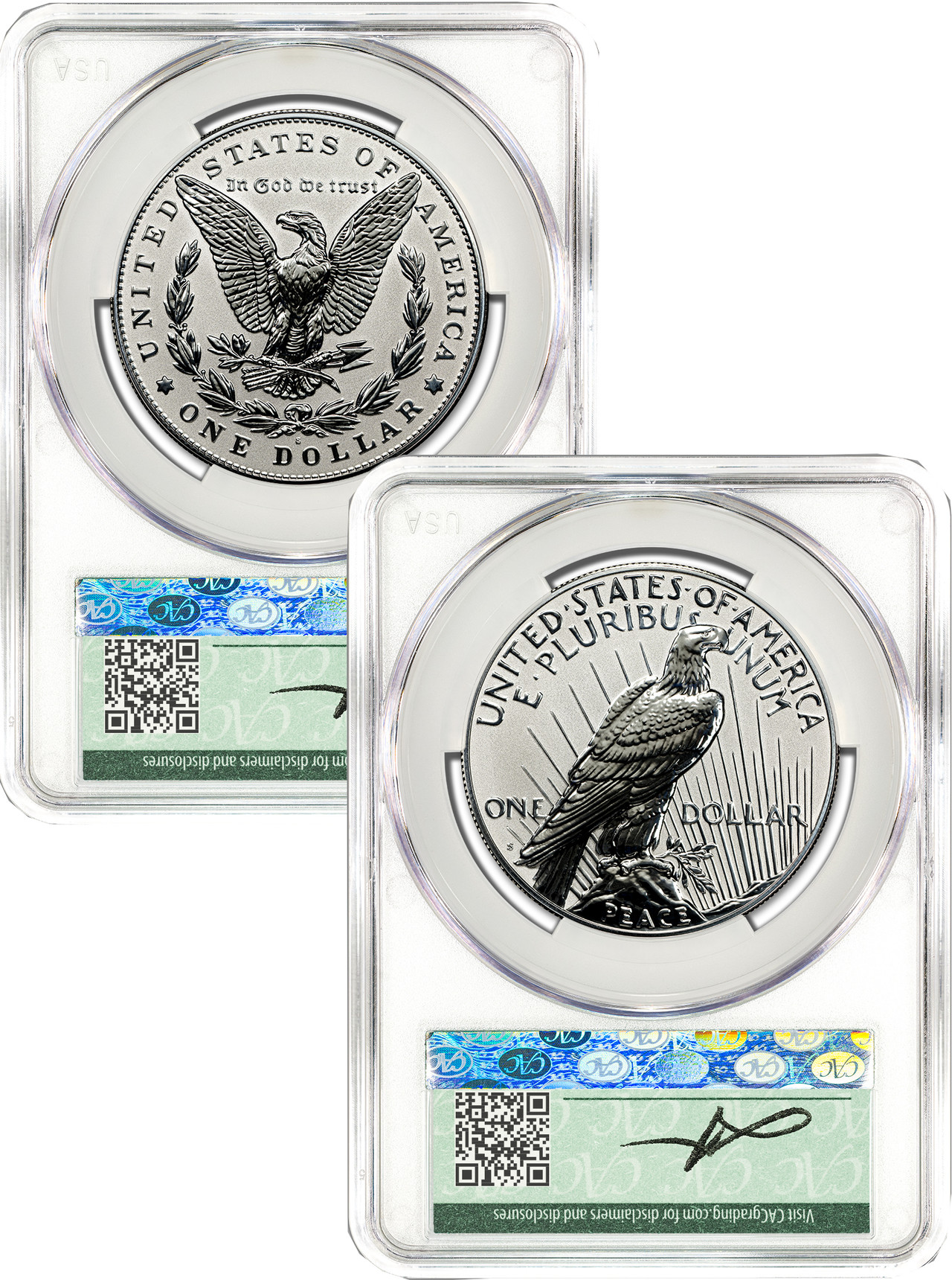 2024-S Morgan and Peace Silver Dollar 2pc Reverse Proof Set