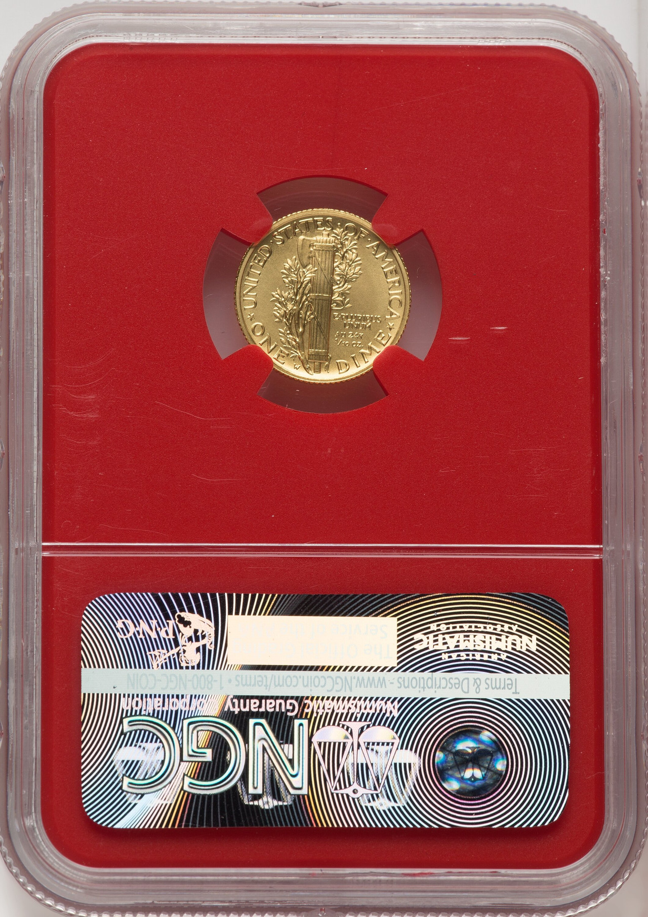 2016-W 10C Mercury Dime 100th Anniversary Gold Centennial ER Mike