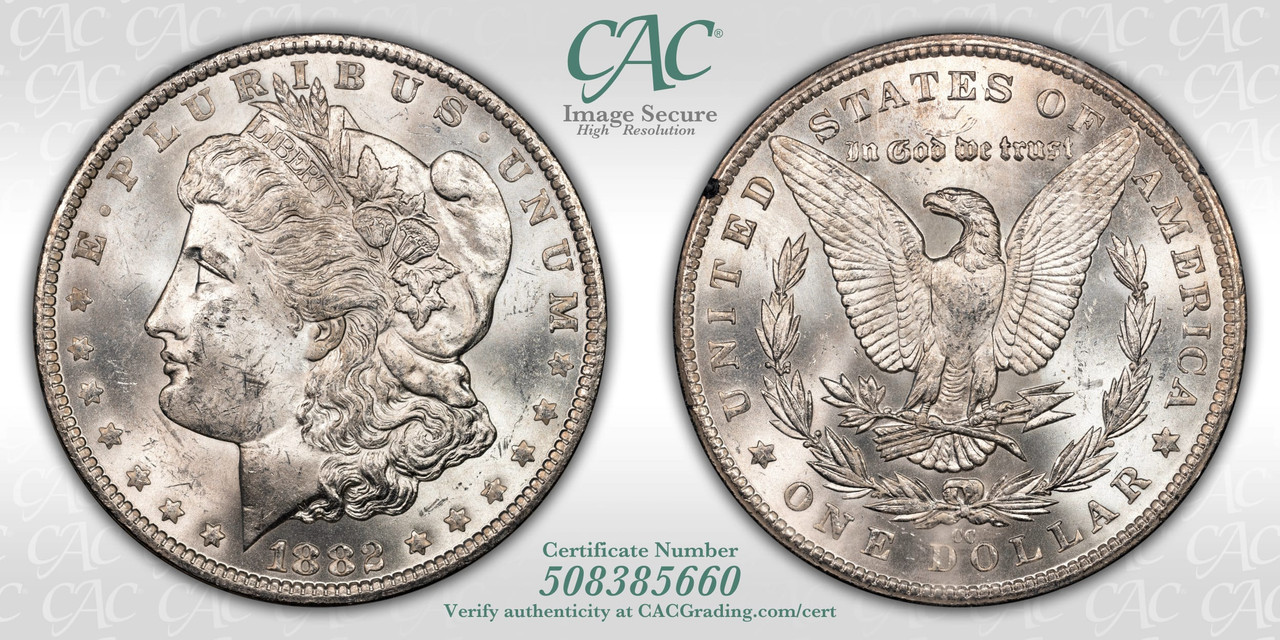 1882-CC $1 GSA Treasure Hoard Morgan Dollar CAC MS62 | LCR Coin