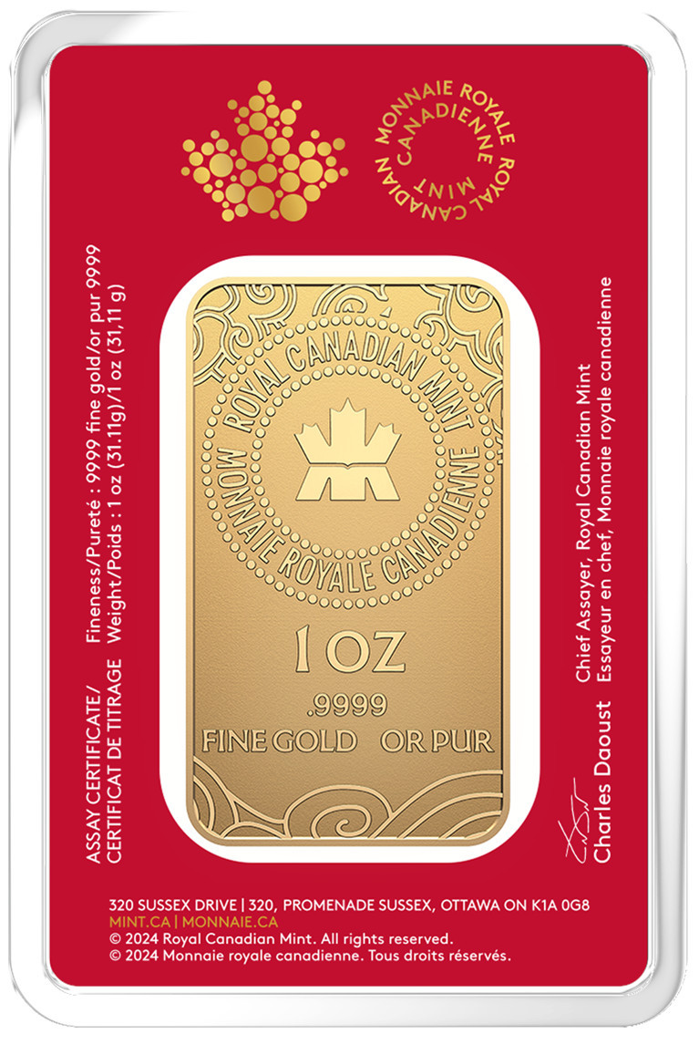 2025 1 oz Gold Bar Lunar Year of the Snake | LCR Coin