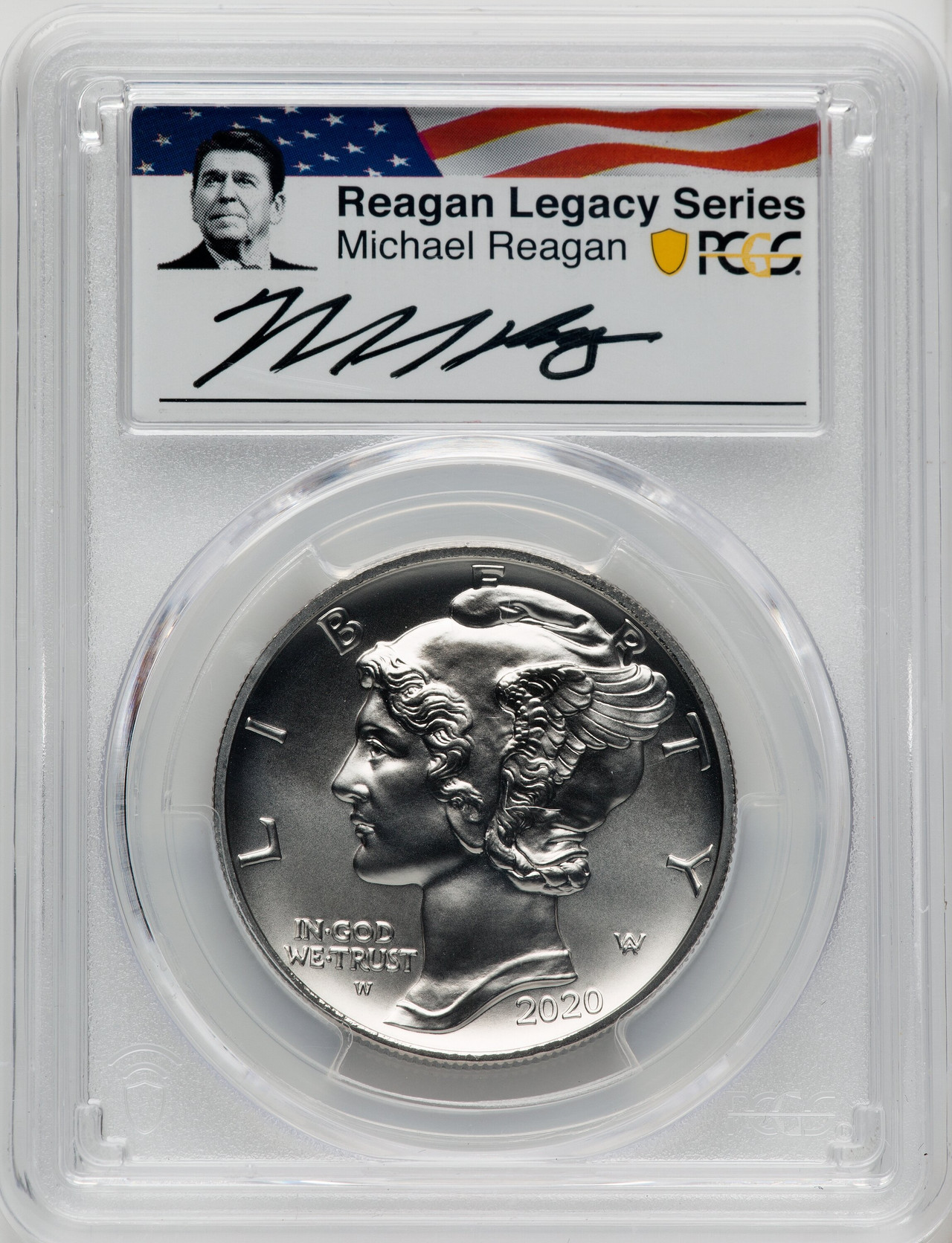 2020-W Palladium Eagle 1 oz Burnished Reagan Legacy Series Michael