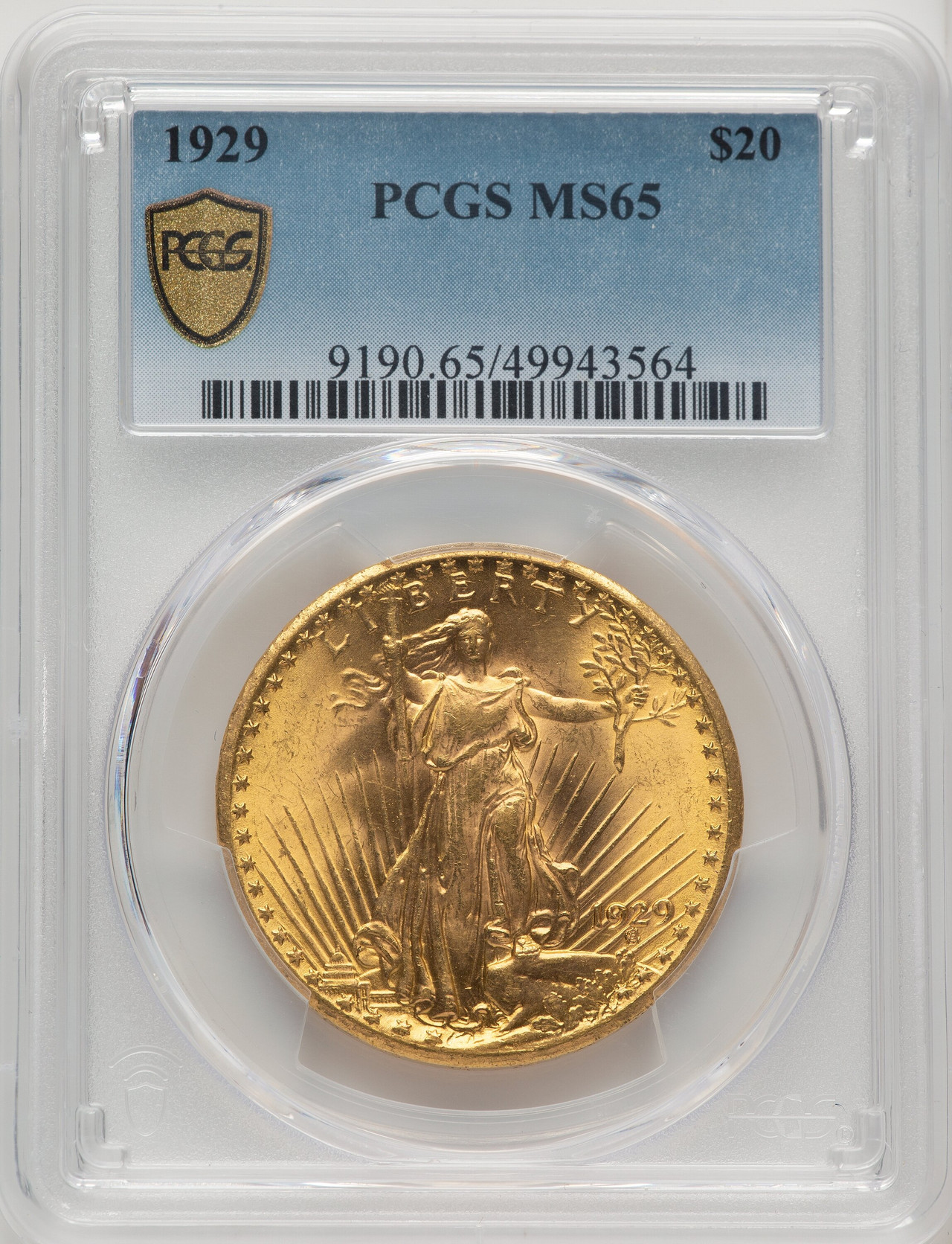 1929 $20 Saint-Gaudens Double Eagle PCGS MS65 - LCR Coin