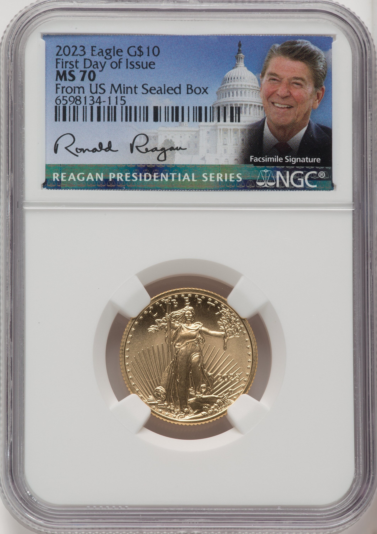 2023 Gold Eagle 1/4 oz FDI Reagan Presidential Series Anna Cabral