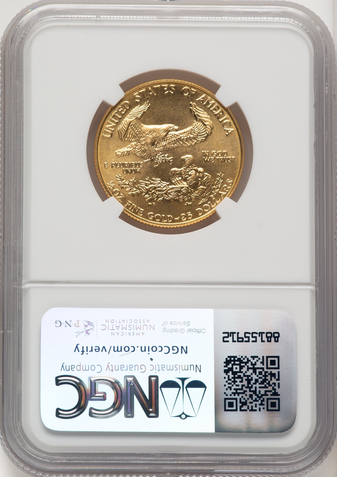 1986 $25 Half-Ounce Gold Eagle Saint Gaudens Label NGC MS70 - LCR Coin