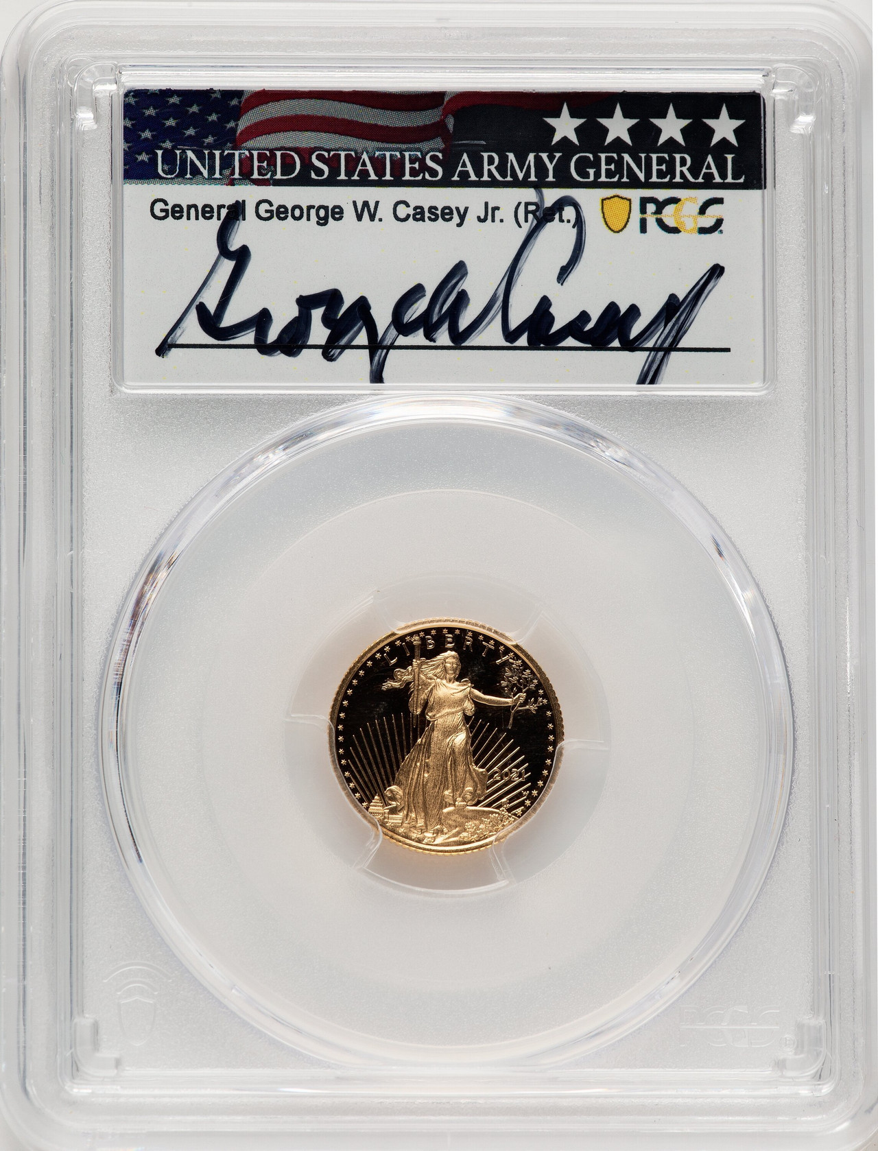 2021-W $5 Tenth Ounce Gold Eagle Type Two FS FS George Casey PCGS
