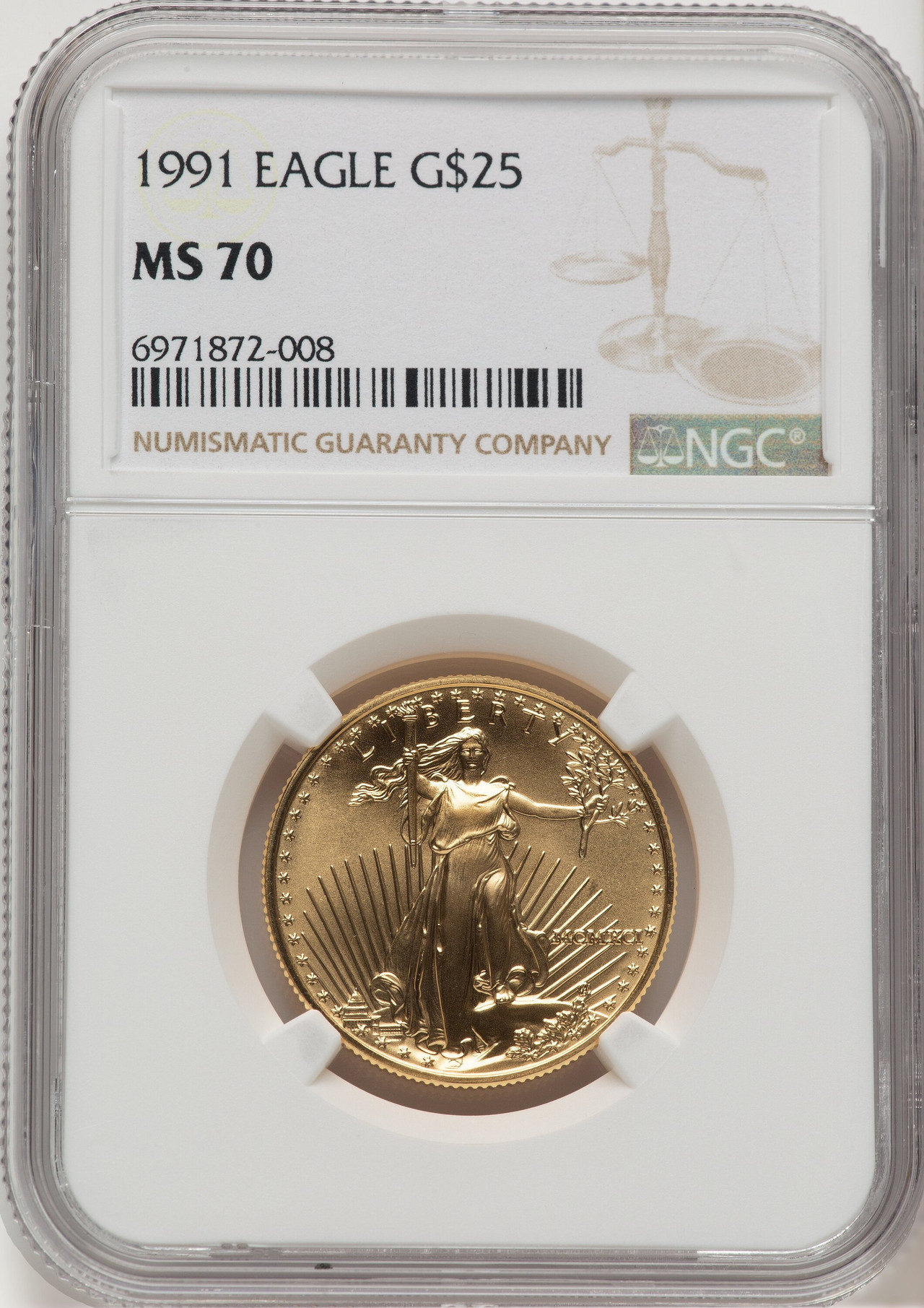 1991 $25 Half-Ounce Gold Eagle NGC MS70 (777124007) - LCR Coin