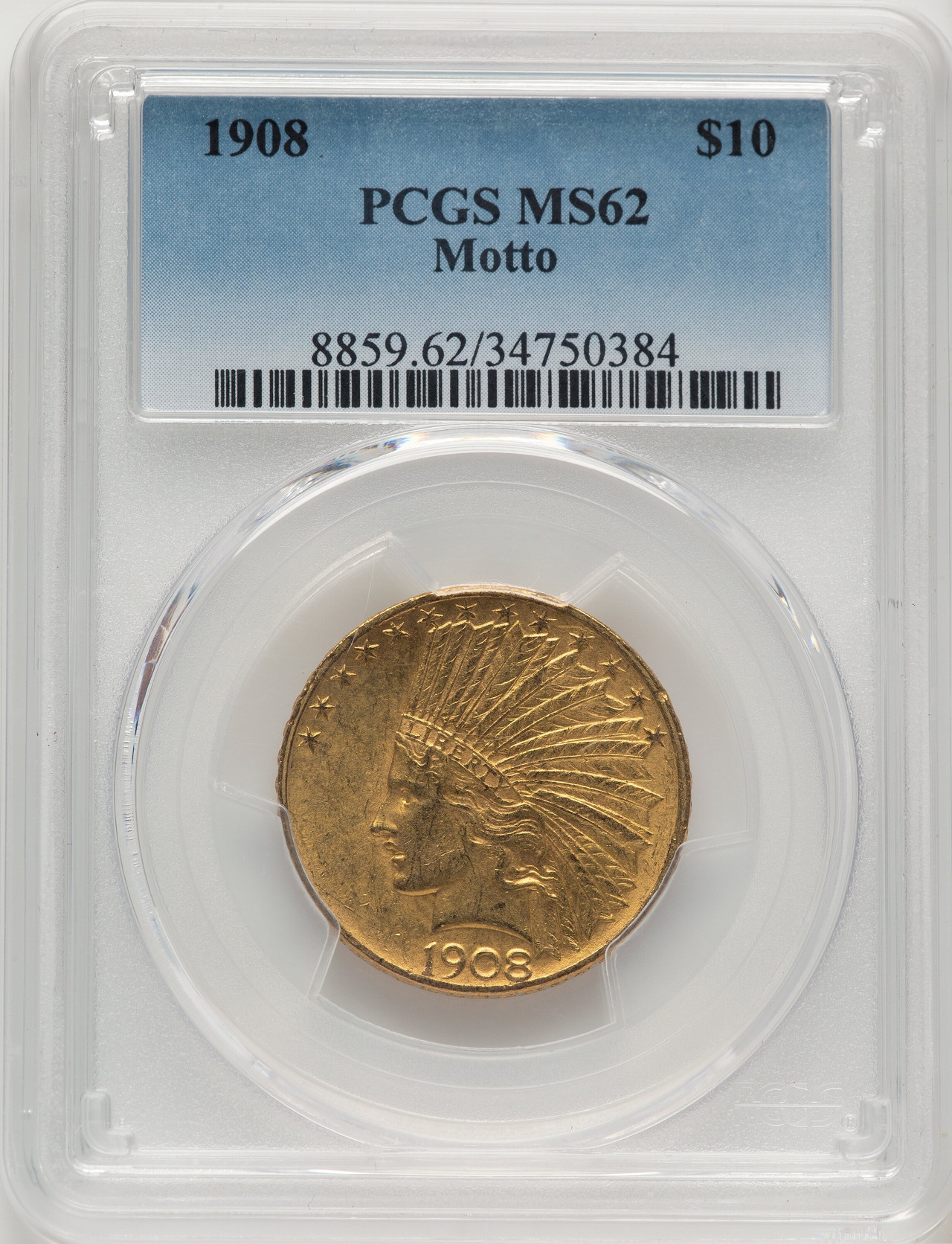 1908 $10 MOTTO Indian Eagle PCGS MS62 (777525135) - LCR Coin