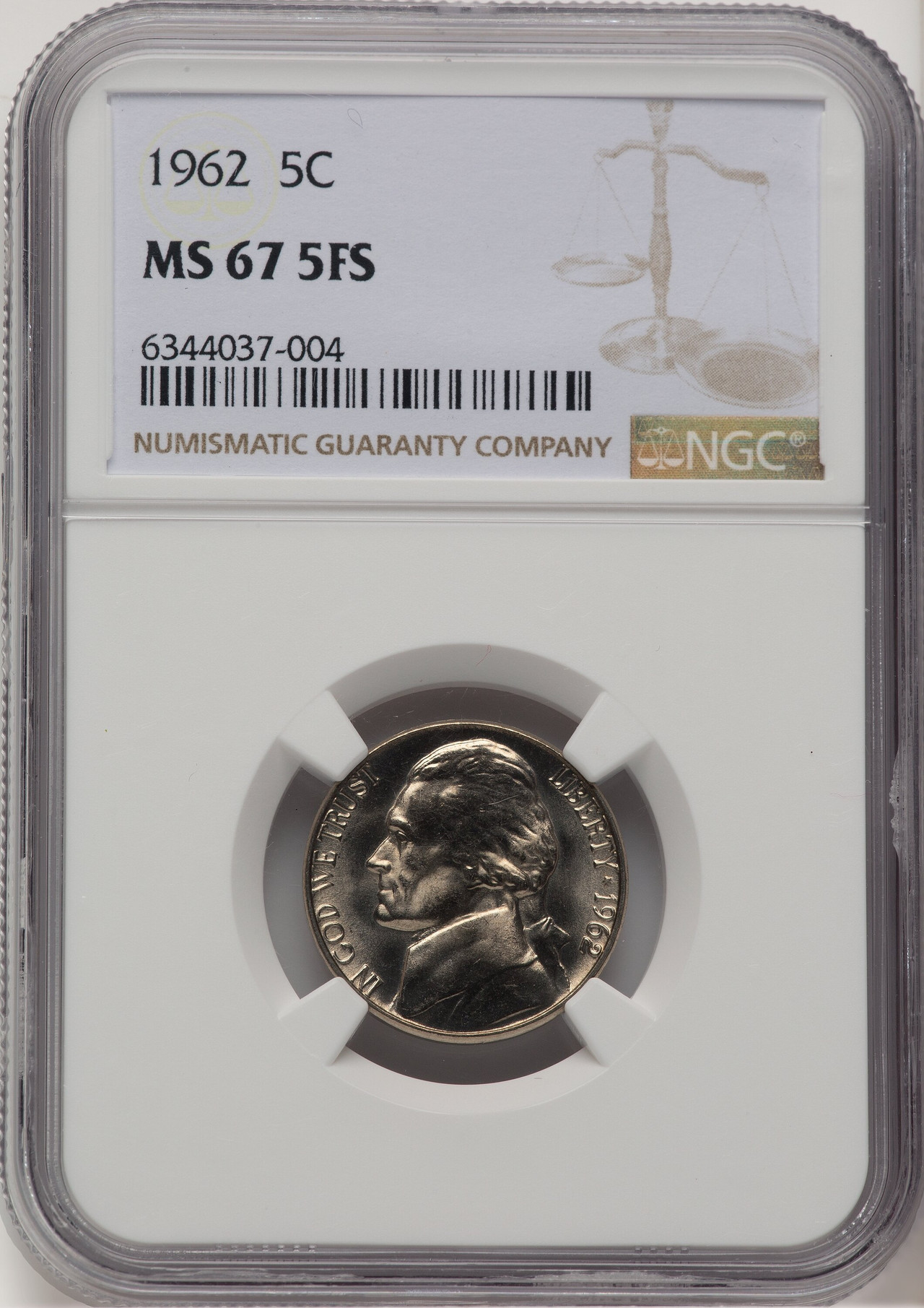 1962 5C FS Jefferson Nickel NGC MS67 - LCR Coin