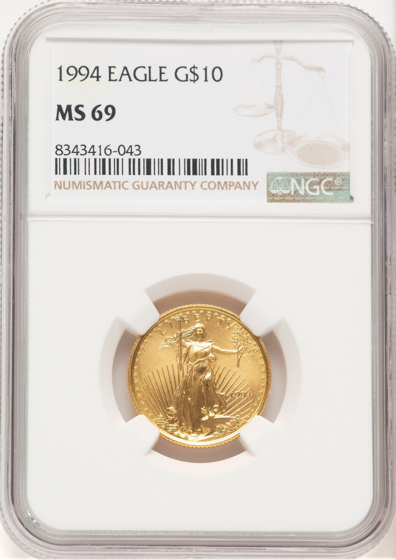 1994 Gold Eagle 1/4 oz Brown Label NGC MS69 - LCR Coin