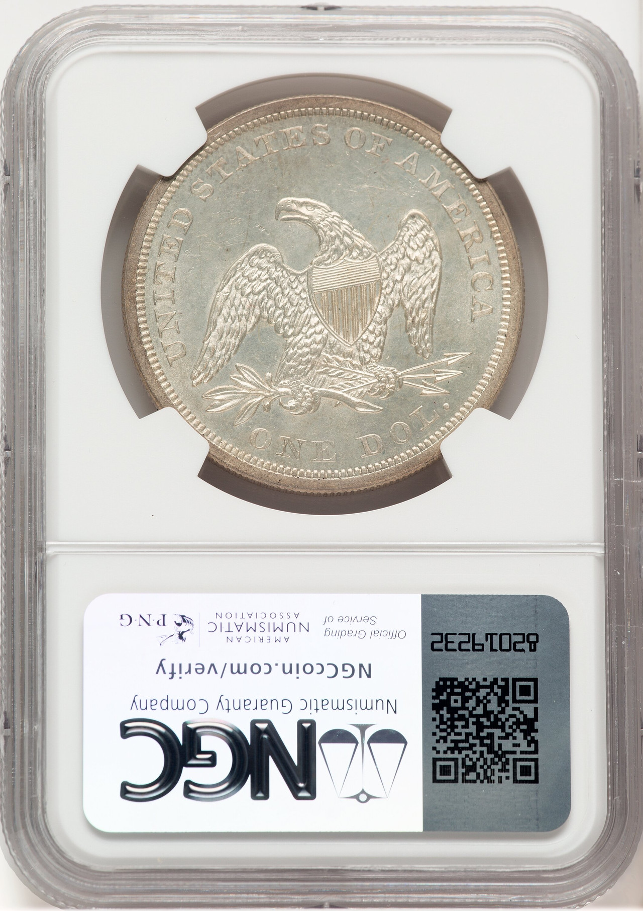 1862 Seated Dollar NGC MS62 - LCR Coin 1862 Seated Dollar NGC MS62 - LCR Coin