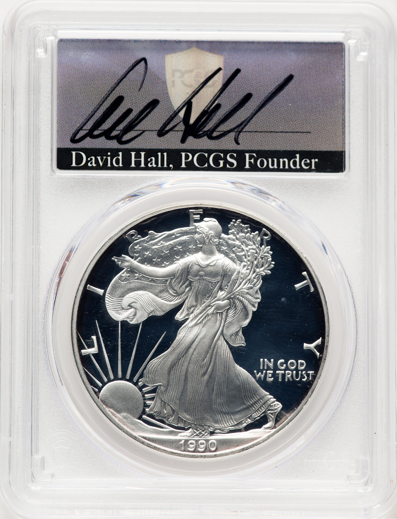 1990-S Proof Silver Eagle 1 oz David Hall PCGS PR70 - LCR Coin