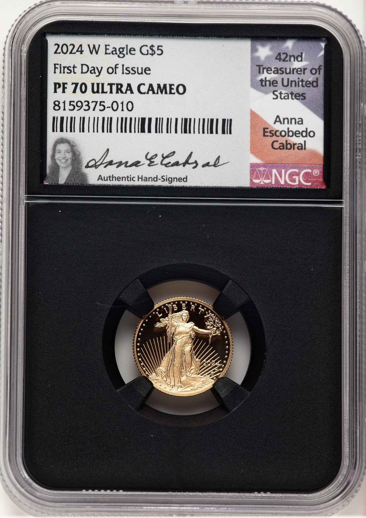2024-W Proof Gold Eagle 1/10 oz FDI Anna Cabral NGC PF70 - LCR Coin