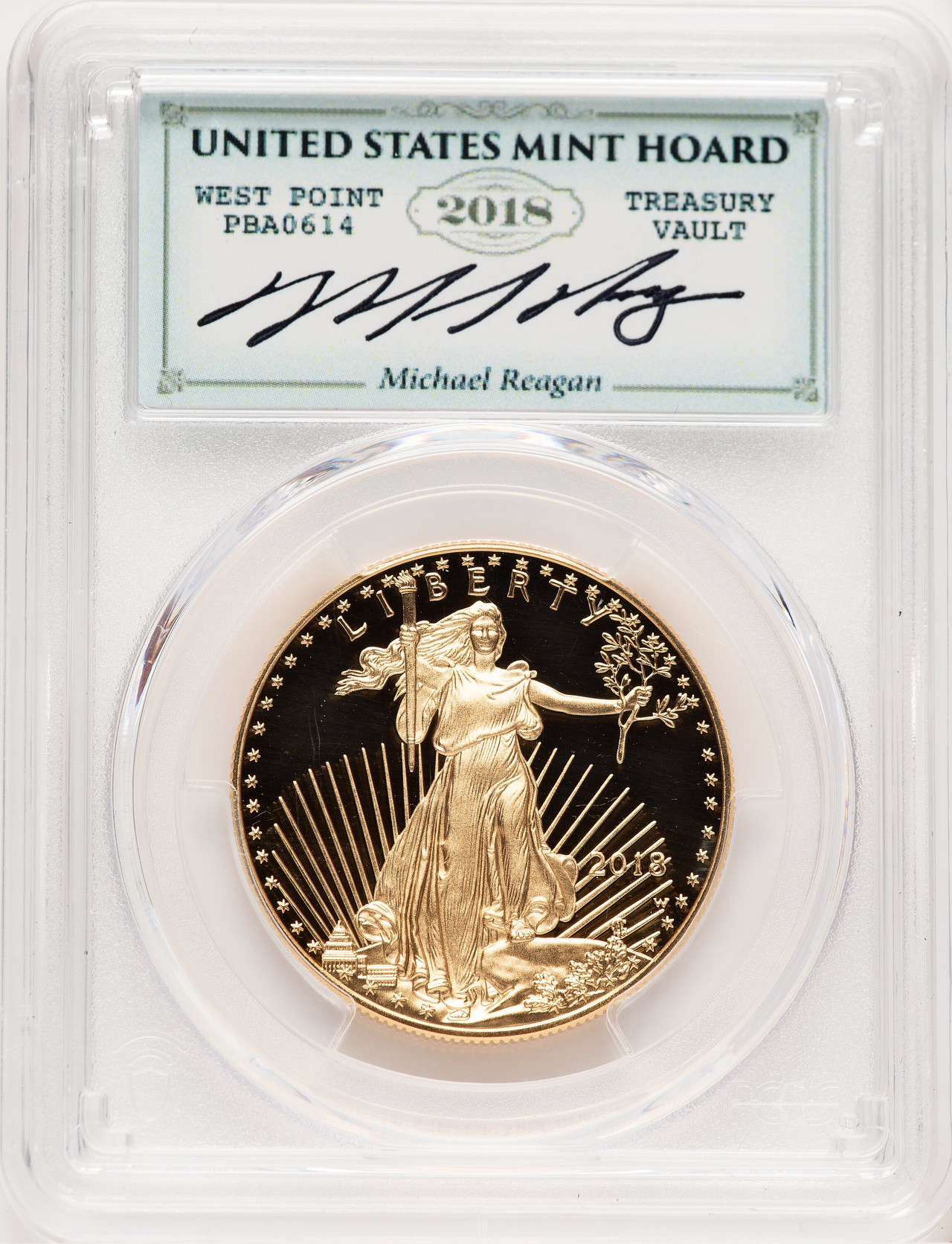 2018-W Proof Gold Eagle 1 oz WP Mint Hoard Reagan Legacy Series