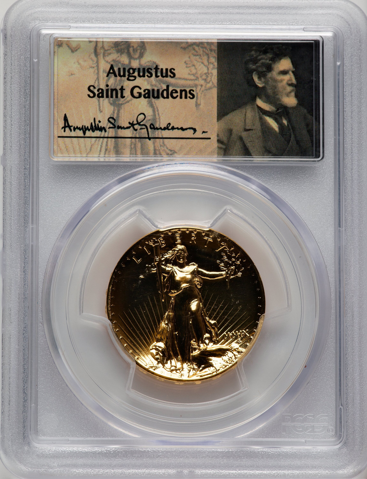 2009 G$20 Ultra High Relief PL Saint Gaudens Label PCGS MS70 - LCR
