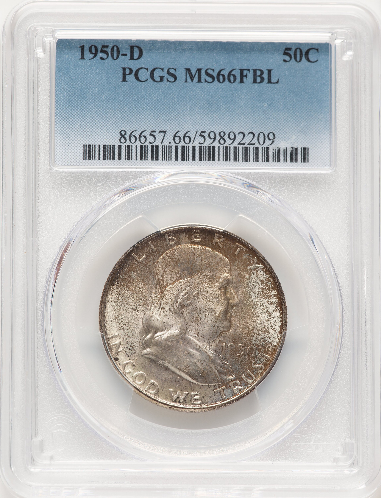 1950-D 50C FL Franklin Half Dollar PCGS MS66 - LCR Coin