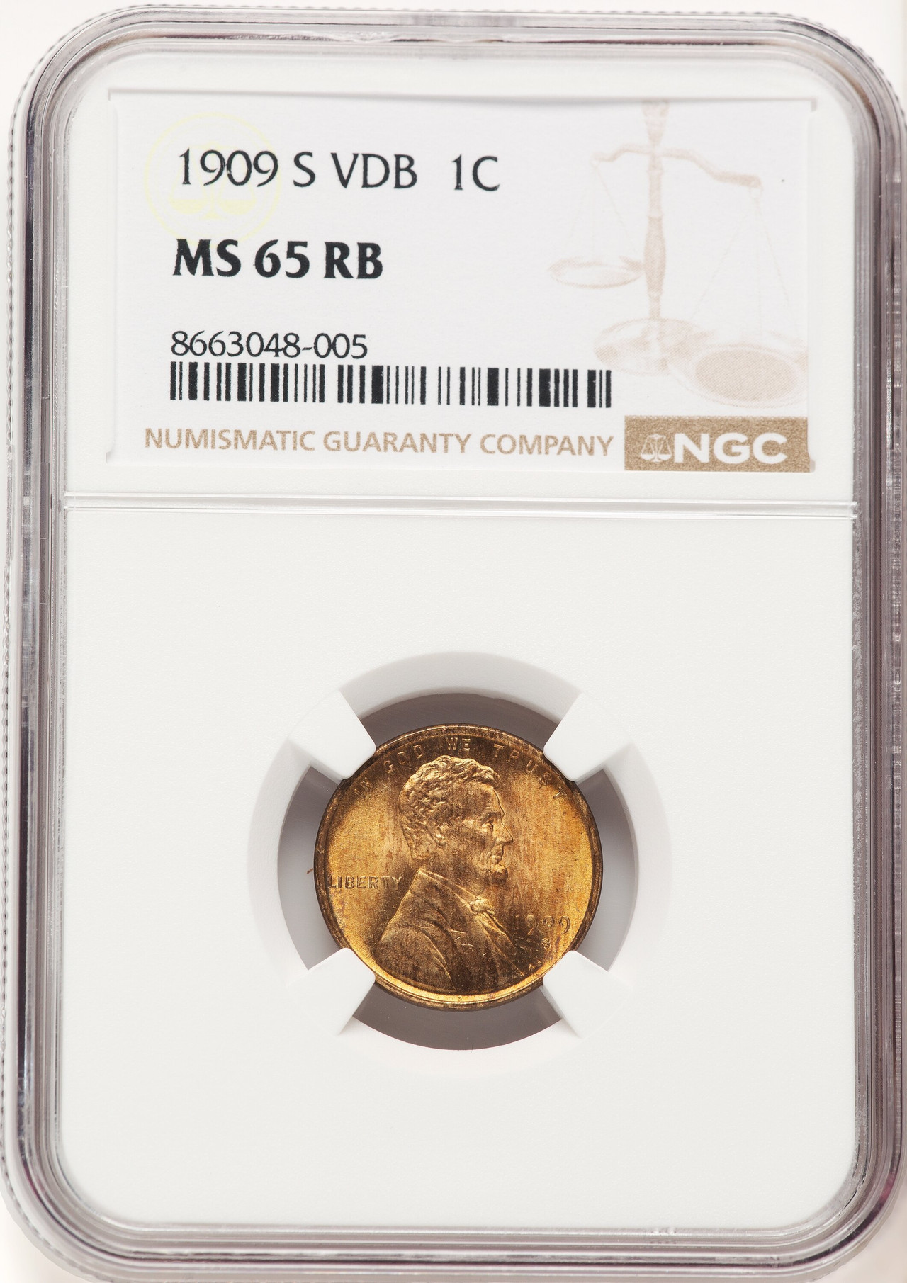 1909-S 1C VDB RB Lincoln Cent NGC MS65 (780384001) - LCR Coin