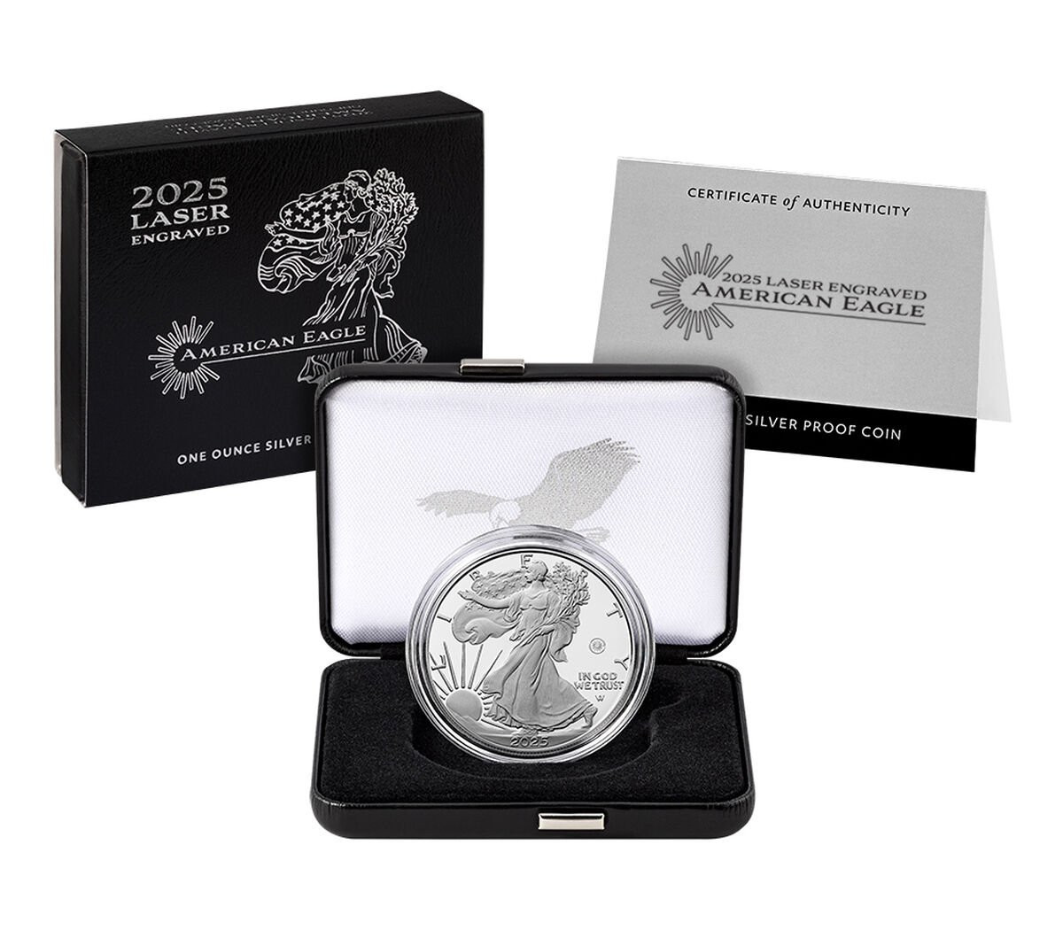 2025-W Silver Eagle Laser Engraved Privy Box & COA | LCR Coin
