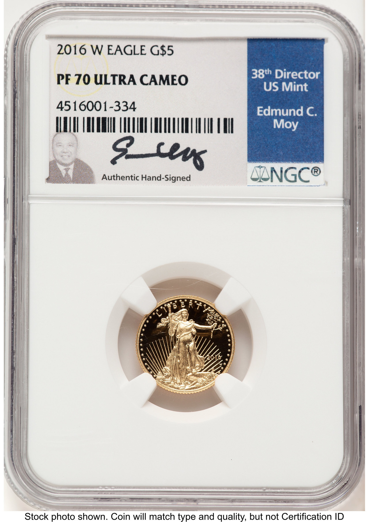 2016-W Proof Gold Eagle 1/10 oz NGC PF70 Ed Moy - LCR Coin