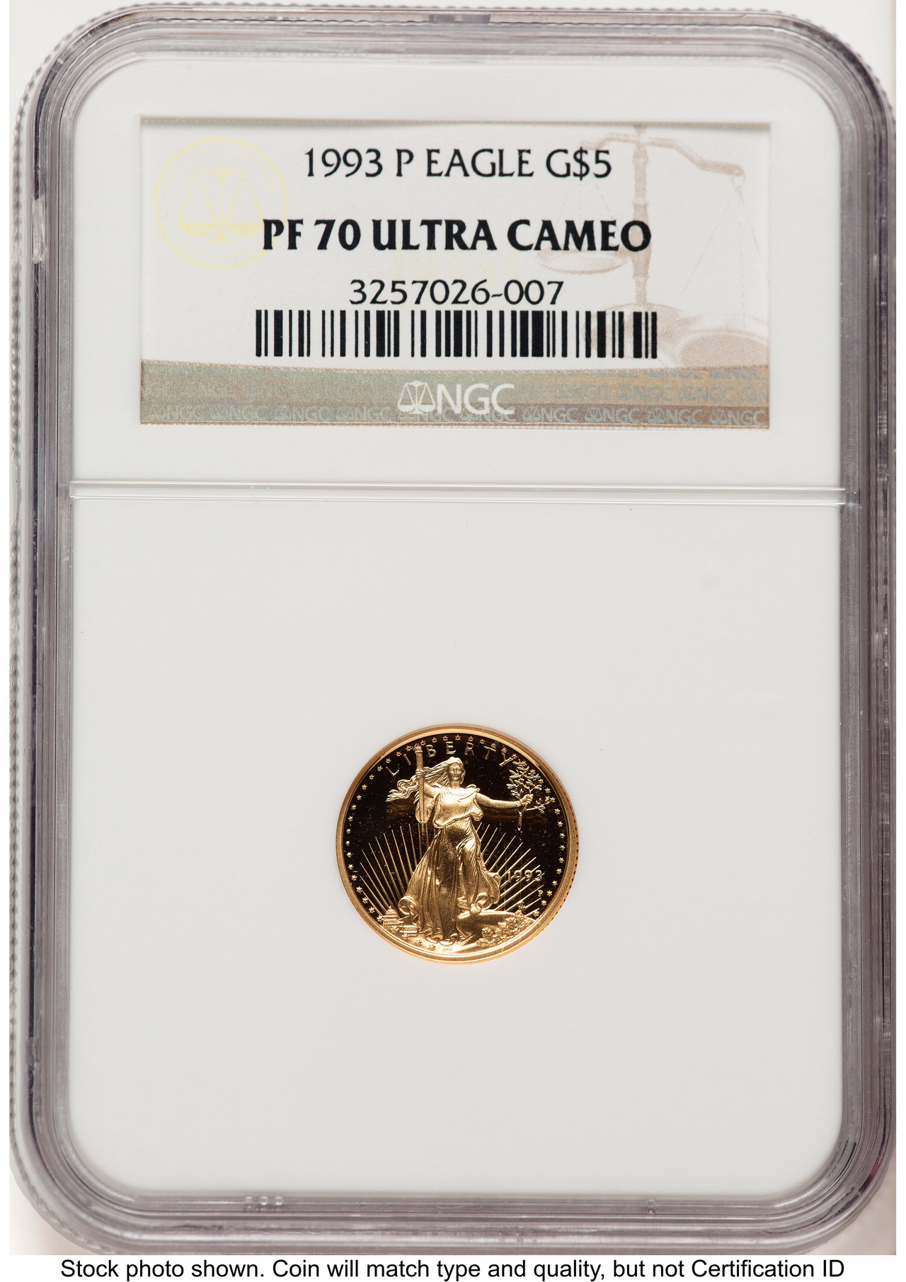 1993-P Proof Gold Eagle 1/10 oz Brown Label NGC PF70 - LCR Coin