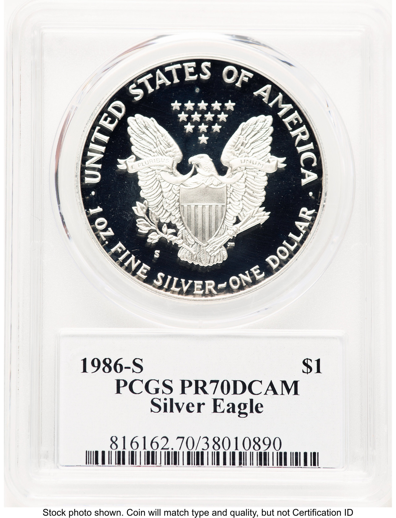 カンボジア 1986年 ワールドカップ20リエル大型銀貨　PCGS高鑑定＆稀少❗️ 1986-S Proof Silver Eagle 1 oz George Casey PCGS PR70 - LCR Coin