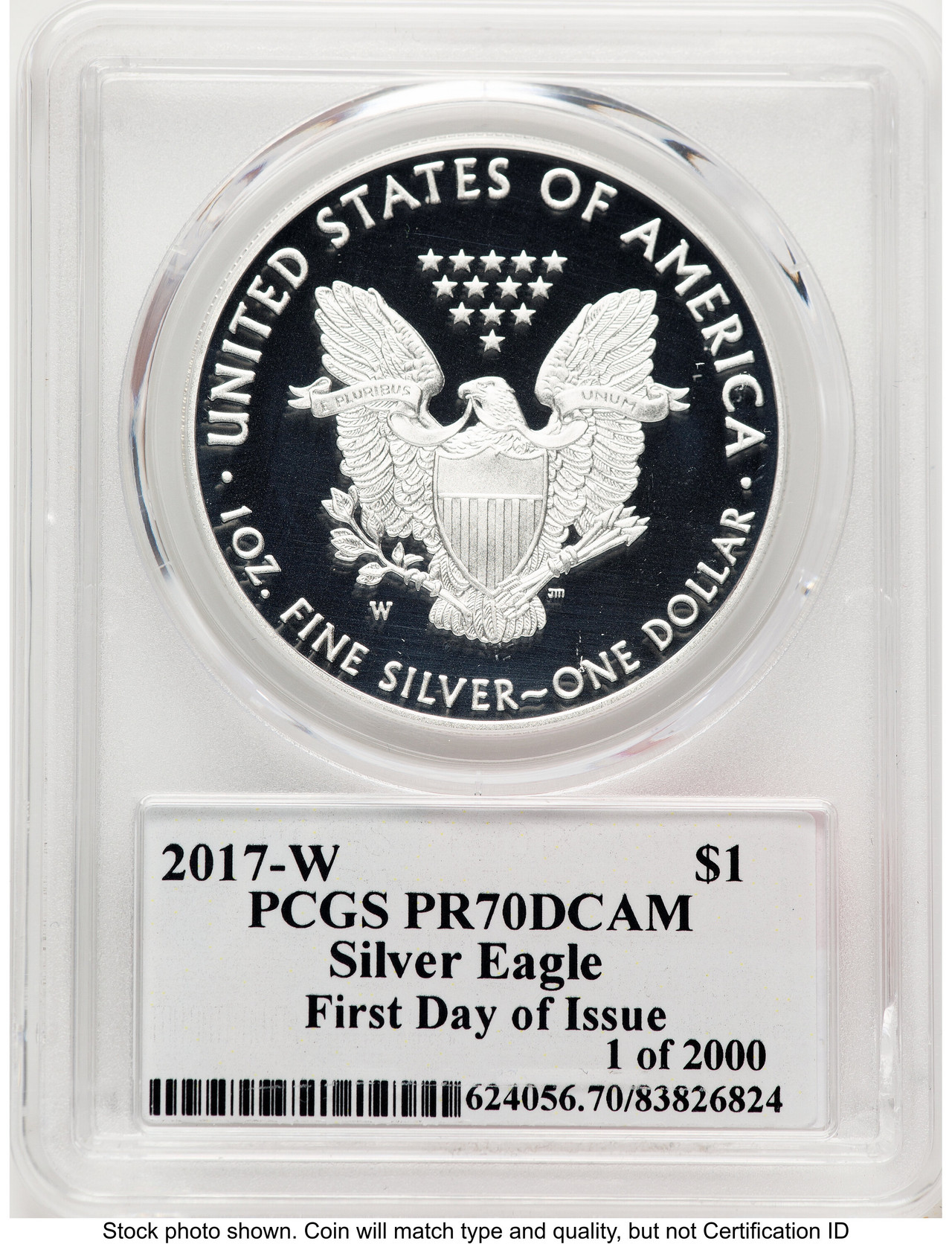 2017-W Proof Silver Eagle 1 oz FDI Trump History in Your Hands