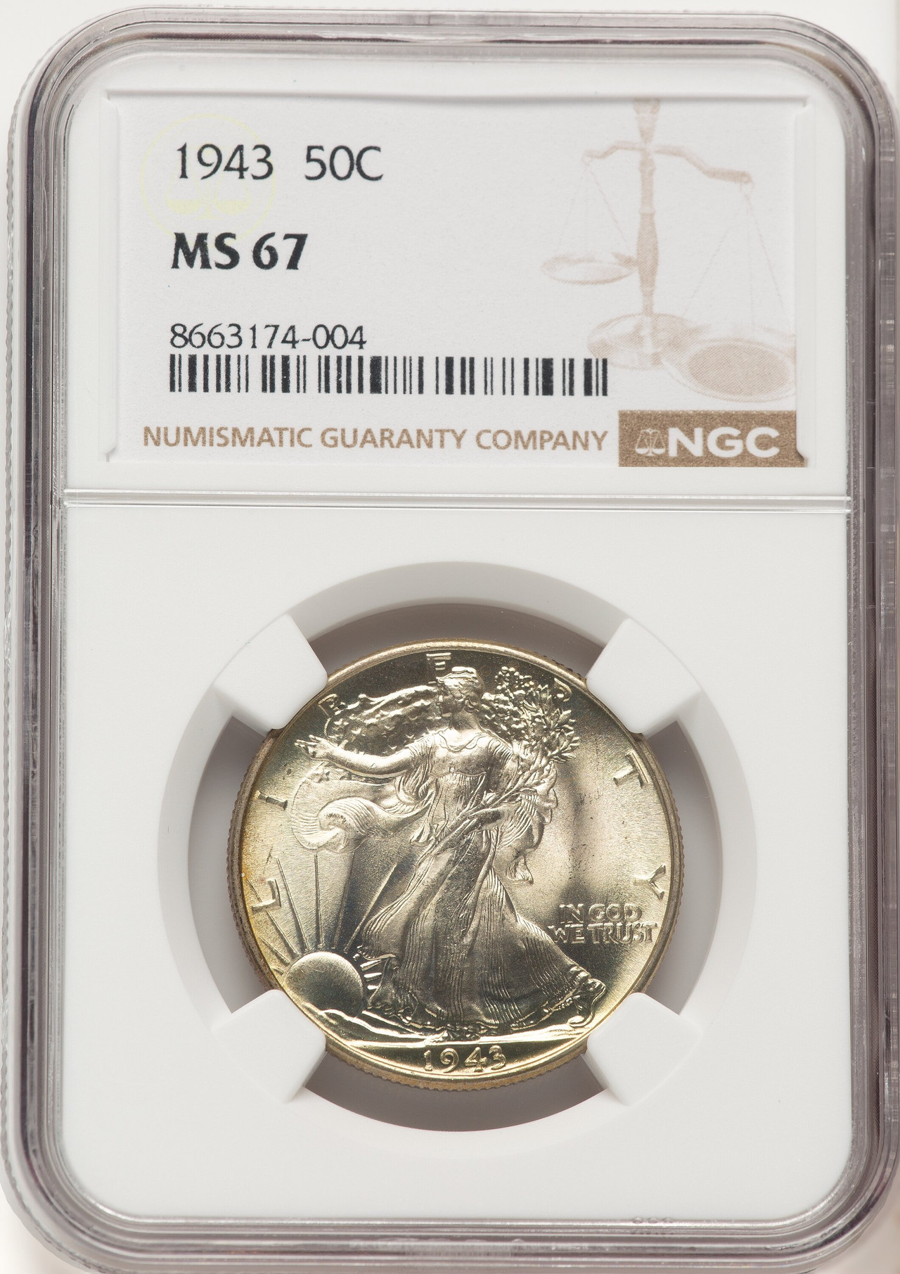 1943 50C Walking Liberty Half Dollar NGC MS67 (779460005) - LCR Coin