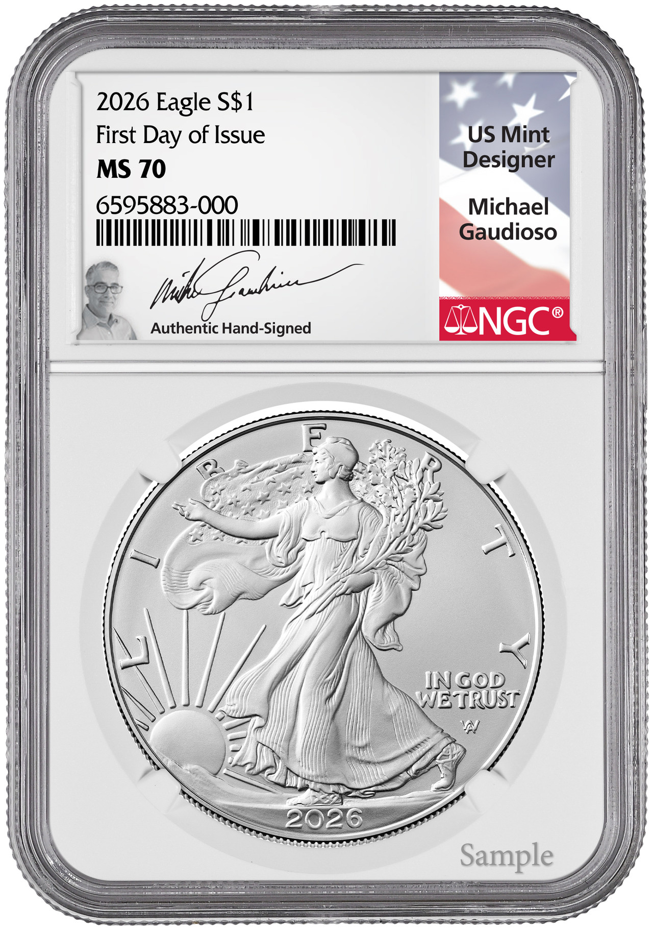2026 American Silver Eagle FDOI NGC MS70 Gaudioso | LCR Coin
