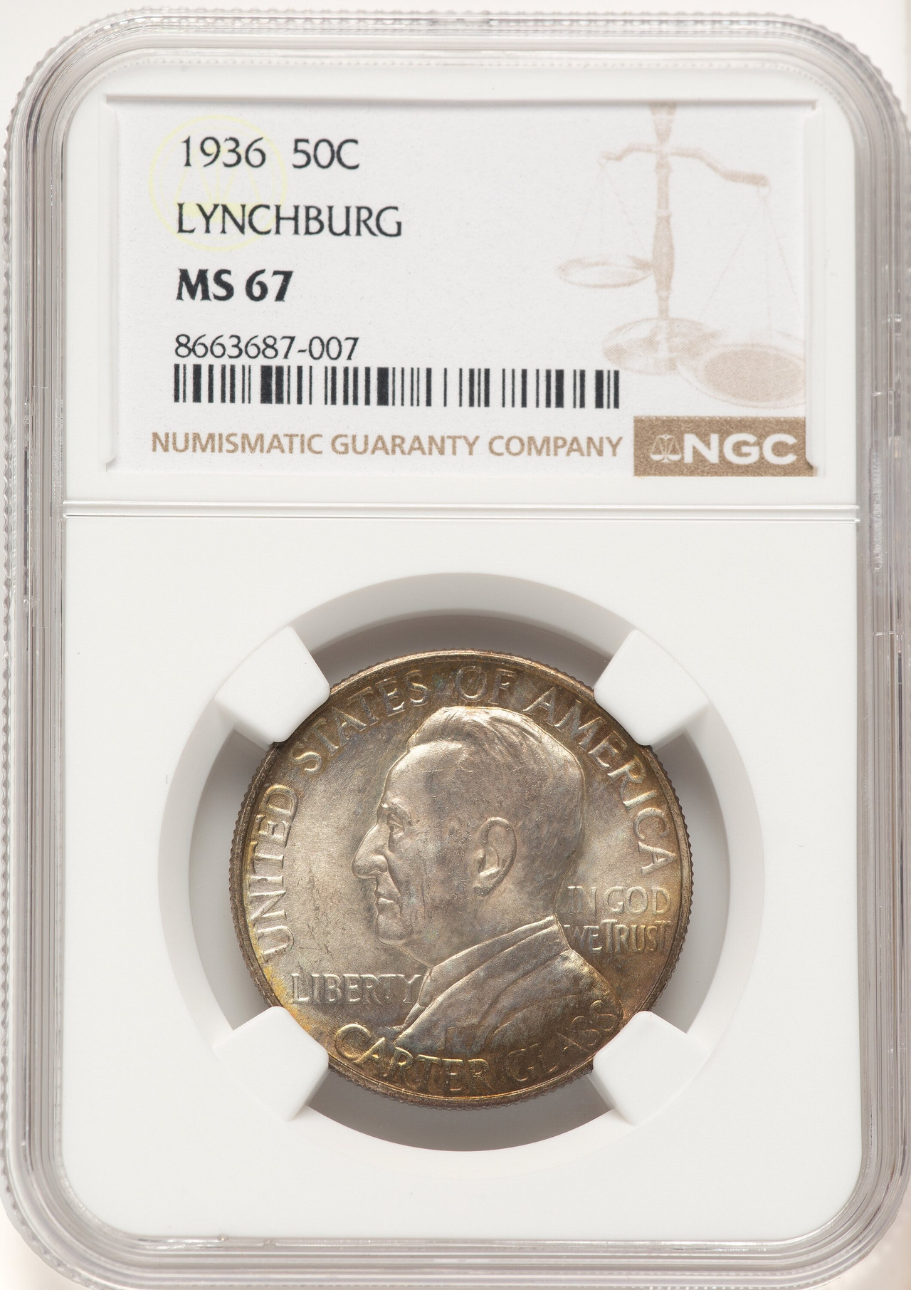 1936 50C Lynchburg Commemorative Silver NGC MS67 (783485002) - LCR