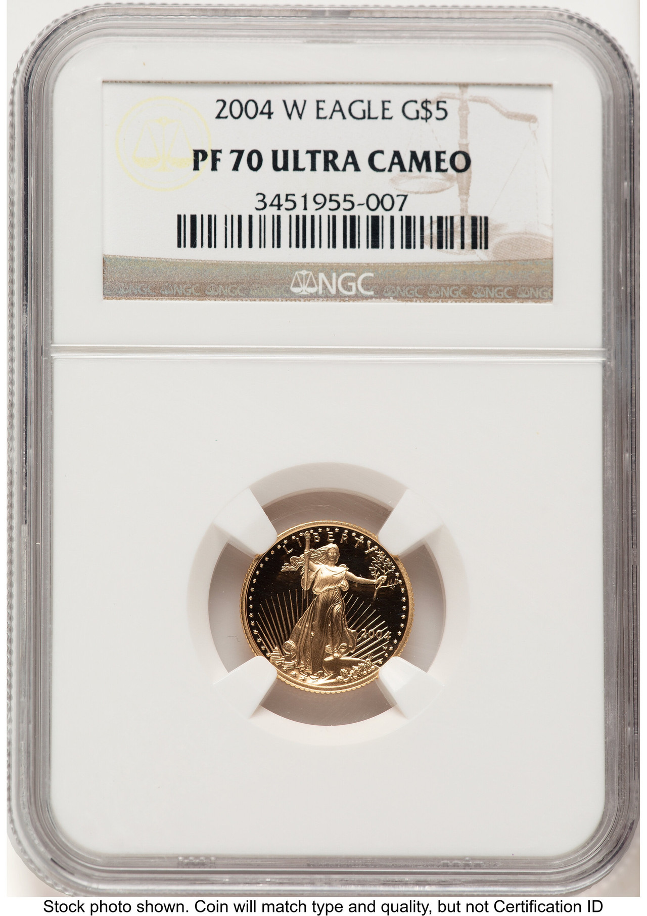 2004-W Proof Gold Eagle 1/10 oz Brown Label NGC PF70 - LCR Coin
