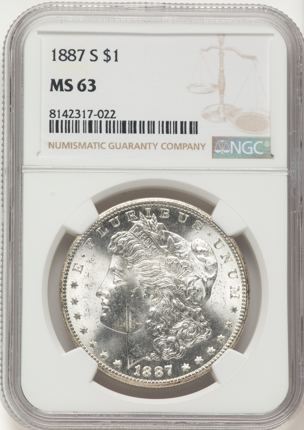 1887-S Morgan Dollar NGC MS63 - LCR Coin