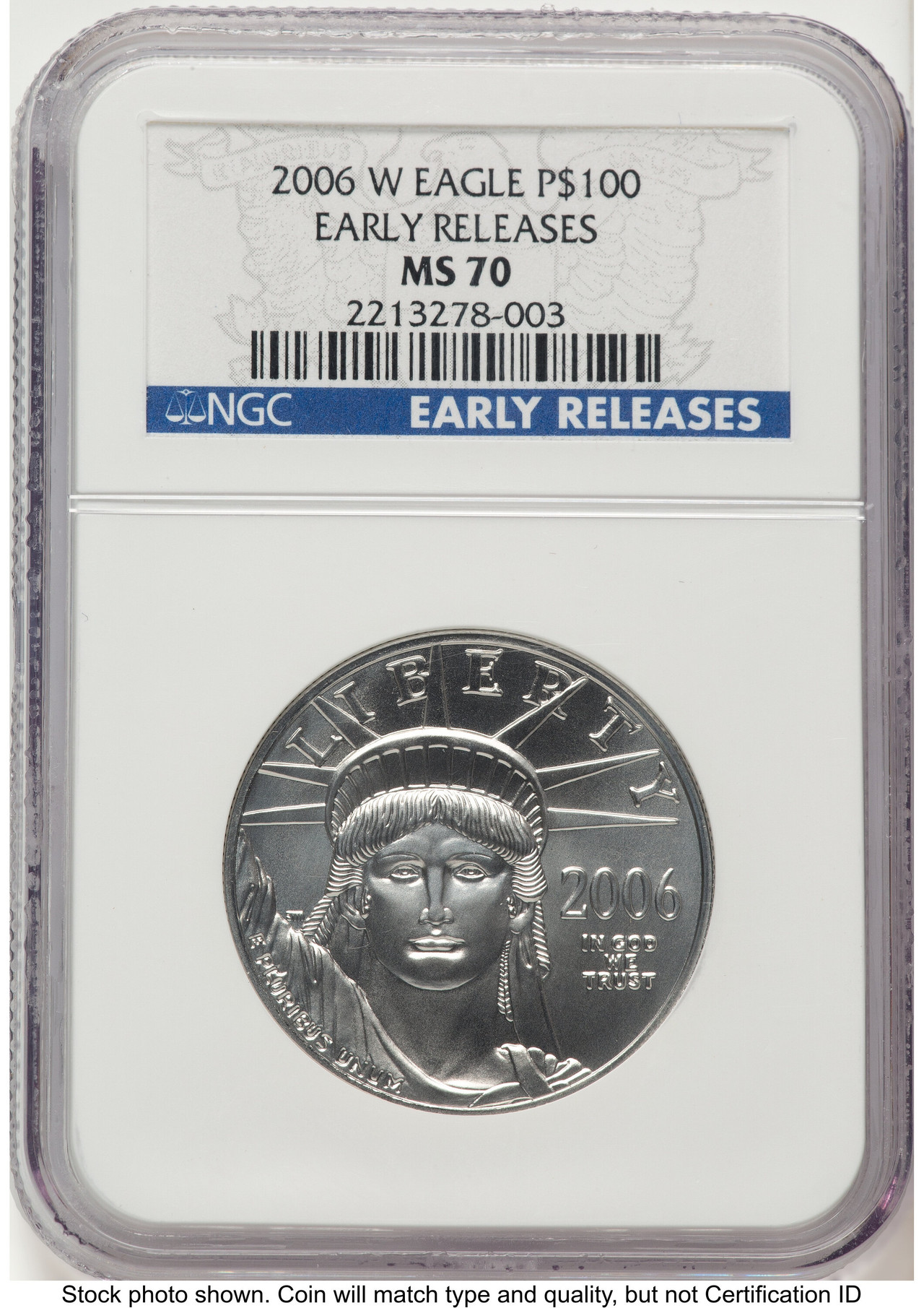 2006-W Burnished Platinum Eagle 1 oz ER Blue NGC MS70 - LCR Coin