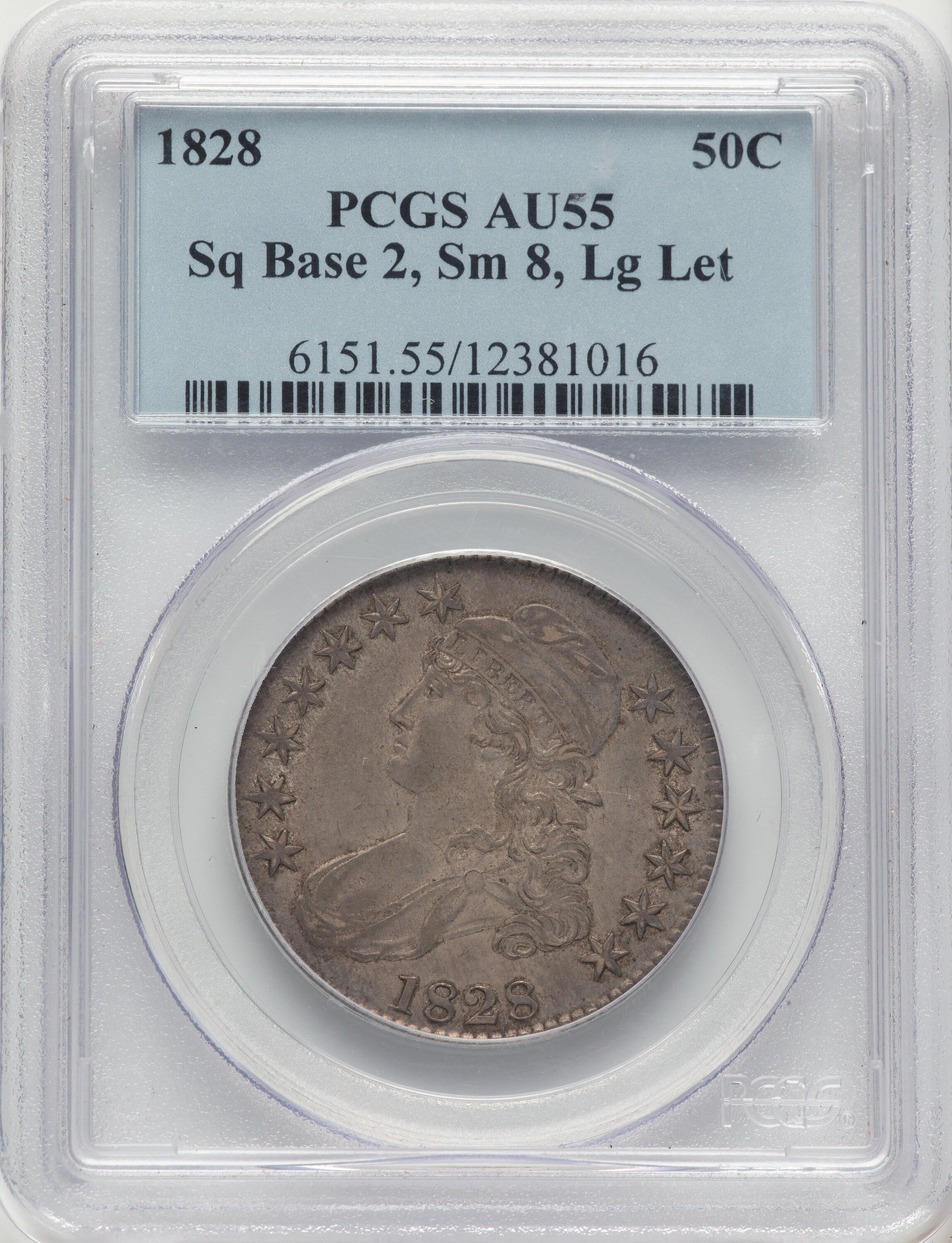 ★お値引き中です★ 　明治二分金　PCGS AU55（スラブ入り） 1828 50C Sq Base 2 Sm 8 Lg Let Bust Half Dollar PCGS AU55 - LCR Coin