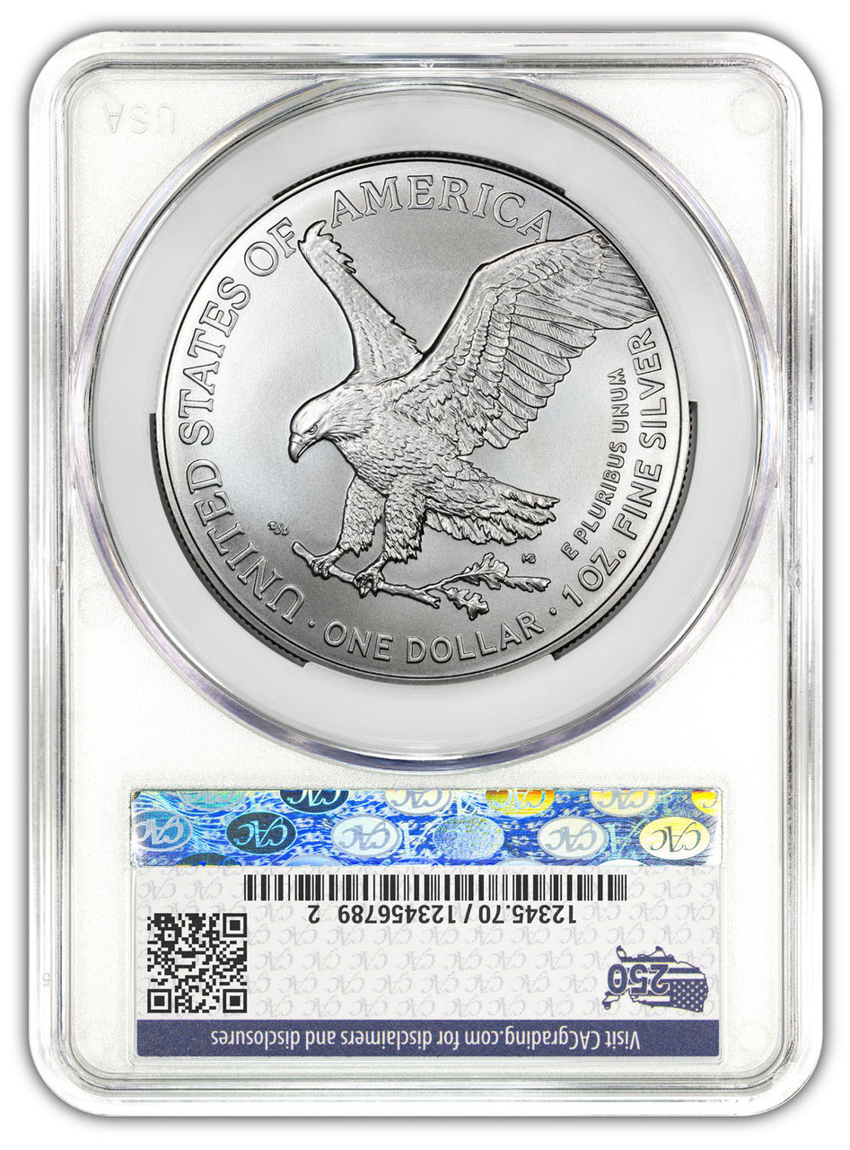 2026 American Silver Eagle FDD CAC MS70 Red Book | LCR Coin