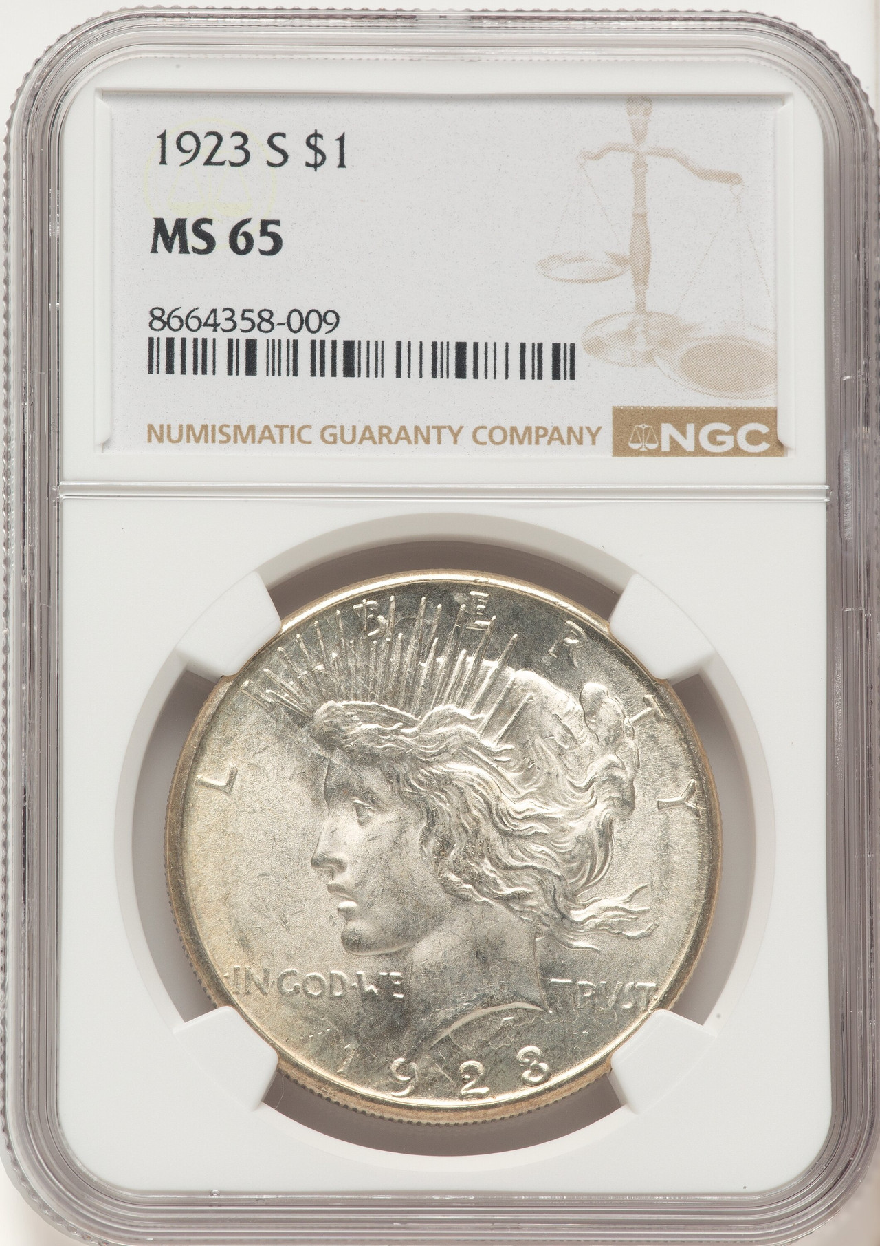 1923-S Peace Dollar NGC MS65 - LCR Coin