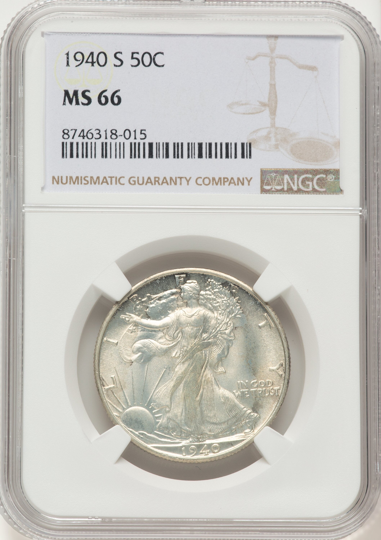 1940-S 50C Walking Liberty Half Dollar NGC MS66 - LCR Coin