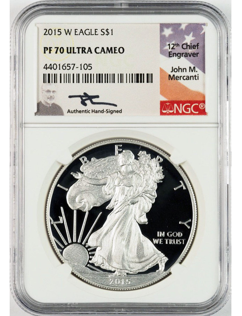 2015-W American Silver Eagle NGC PF70 UCAM Mercanti | LCR Coin