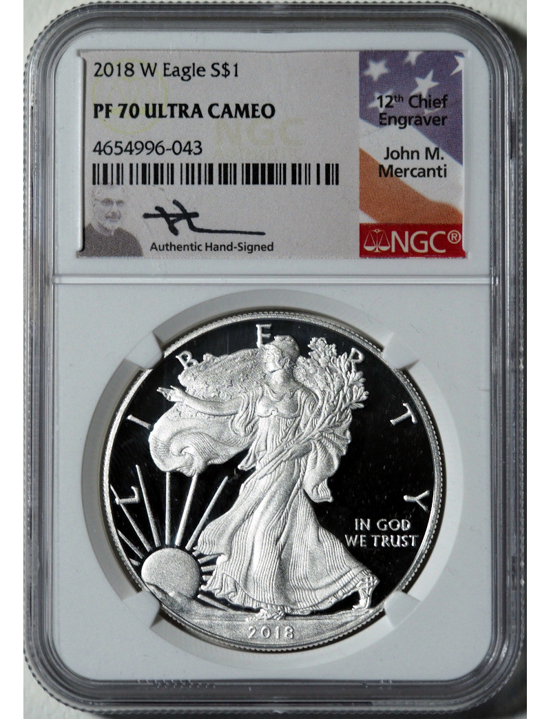 2018-W American Silver Eagle NGC PF70 UCAM Mercanti | LCR Coin