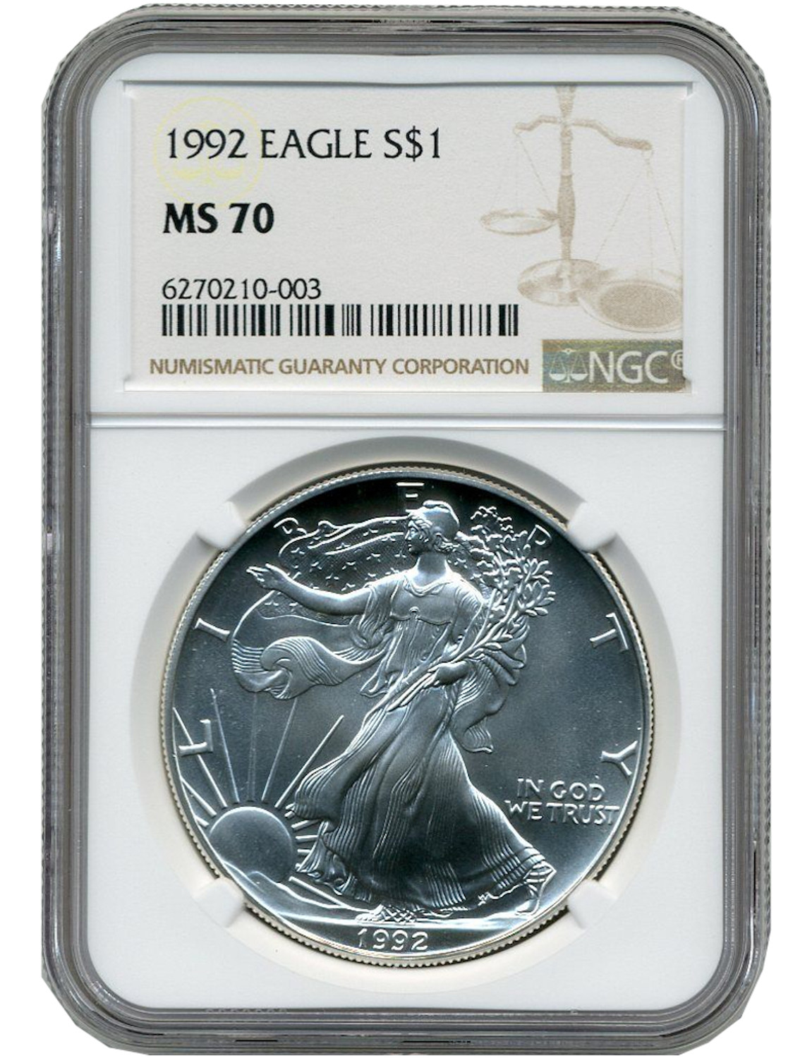 1992 American Silver Eagle NGC MS70 | LCR Coin